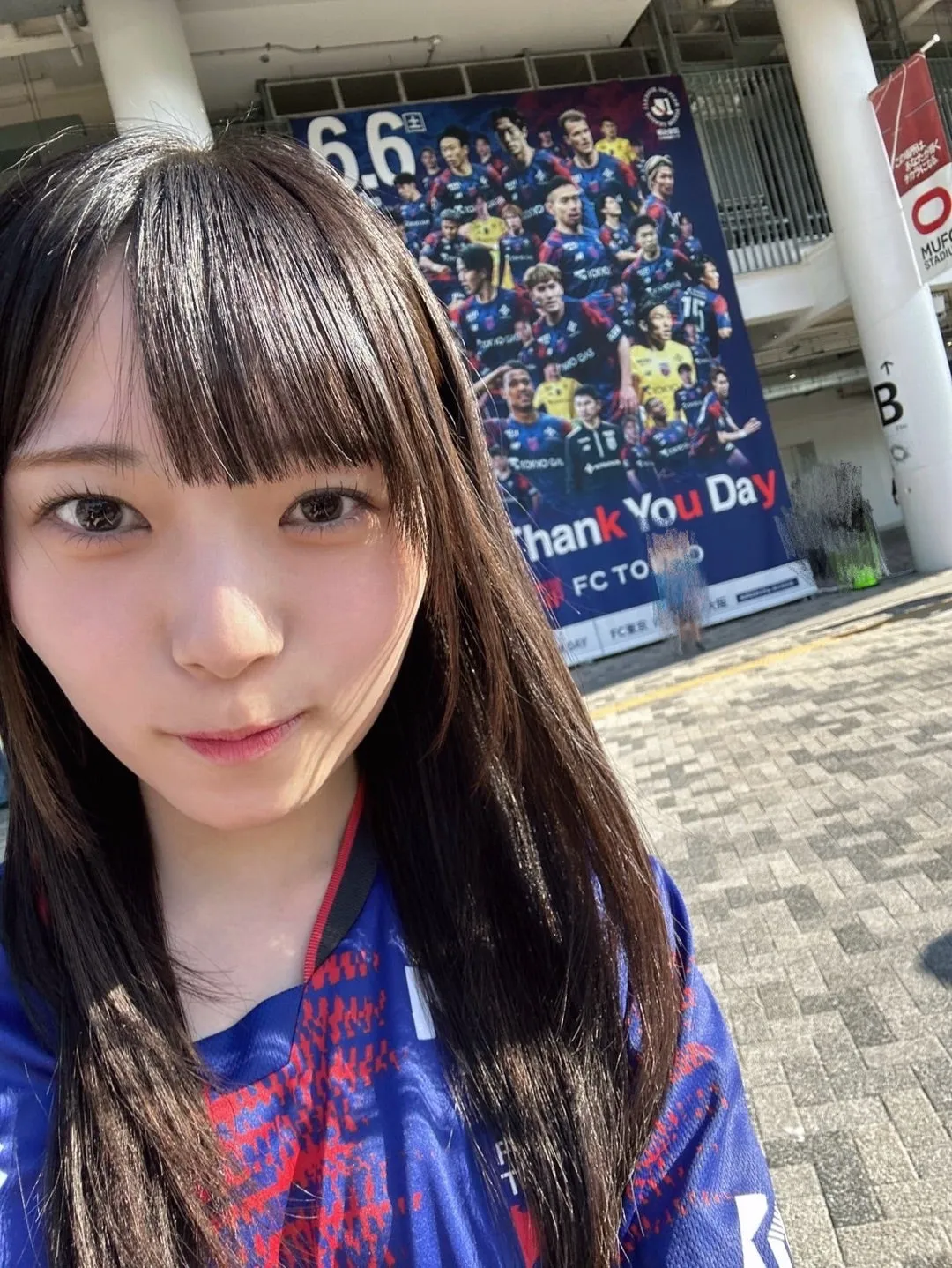 国立競技場でサッカー観戦 小野田華凜